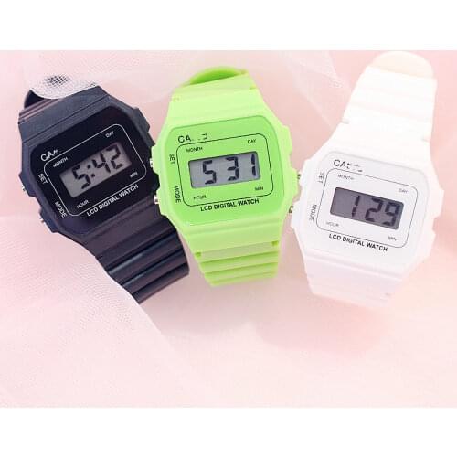 Fashion Men Women Watches Casual Transparent College Digital Sport Watch Lovers Gift Clock Children Wristwatch Female Clock