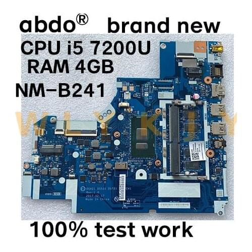 For Lenovo 320-15ISK 320-15IKB 320-17IKB notebook motherboard DG421 DG521 DG721 NM-B241 i5-7200U RAM 4GB tested 100% working