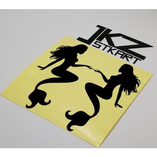 JKZ STKART Vinyl Die Cut Car Sticker Decals Sexy Girl Mermaid 16 x 8.7cm (each) for Motor Bike Truck Helmet Decorated Stickers