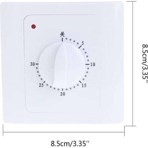 AC 220V 10A 30Min Mechanical Countdown Timer Switch Electric Digital Time Plug Control Button Knob Switch