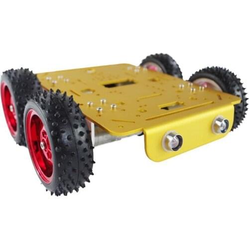 C200 Golden(Yellow) metal 4WD car chassis,85mm wheel,MG995,MG996R UNO R3,robot arm interface,motor Speed encoder,for toy car DIY