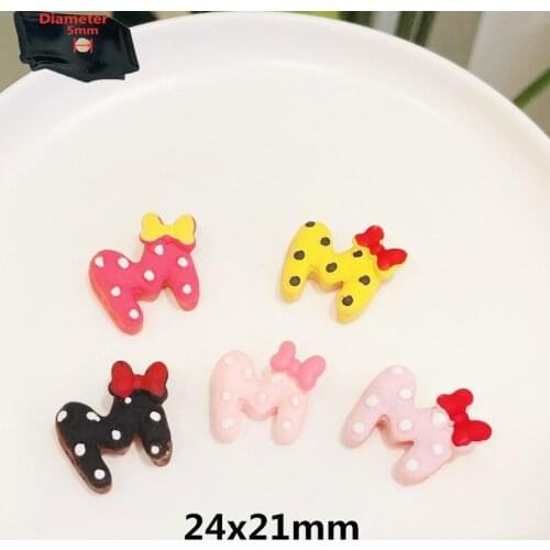 1PCS Resin Cute Cartoon Fridge Magnetic Sticker Kawaii Colorful Letter M Bow Refrigerator Magnet Creative Kitchen Decoration