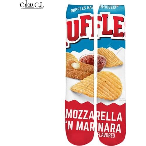 CLOOCL New Style Fashion Socks Delicious Fried Potato Chips 3D Print Mens Womens Casual Food Hot Selling Straight Socks
