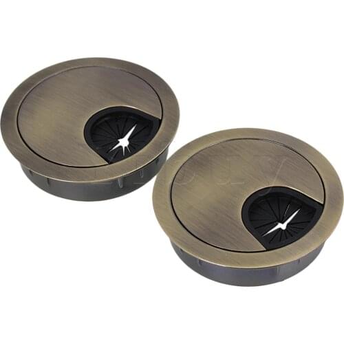 New 50mm Grommet Table Cable Computer Desk Wire Hole Cover Easy Install Set of 2