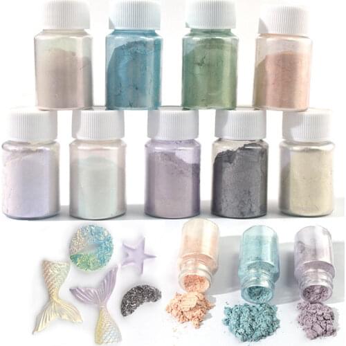 9Colorsx10g Soap Color Set Colour Pigment Powder Mica Powder Epoxy Resin Dye Pearl Pigment Natural Art Nail Mica Mineral Powder