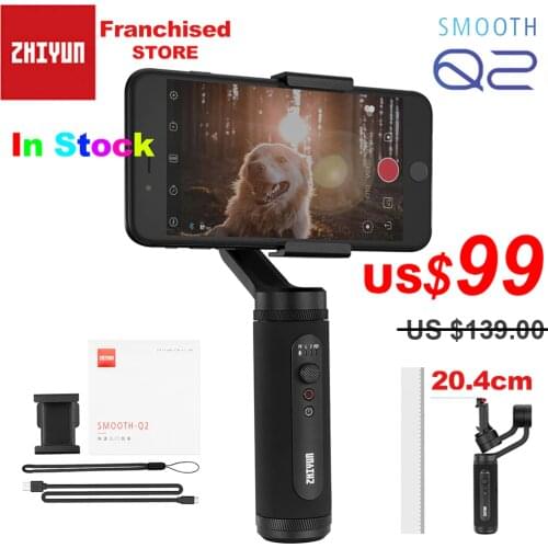 Zhiyun Smooth Q2 Portable Pocket Size 3-Axis Smartphone Handheld Gimbal for iPhone 11 Pro Max XS X Samsung S10 S9 & Mobile Phone