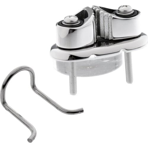 Boat Sailing Rigging Rope Cam Cleat Upto 7/16-Inch 12mm - 316 Marine Grade Stainless Steel with Wire Flaired Leading Ring