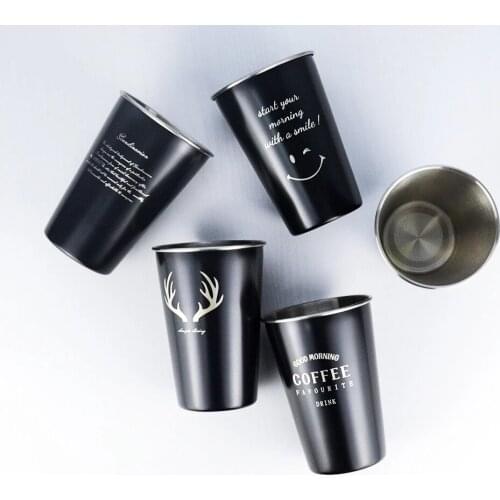 1 Pcs New Northern Europe Ins Industry Style 304 Stainless Steel Spray Paint Beer Cup Cold Water Drinks Cup Household Gargle Cup