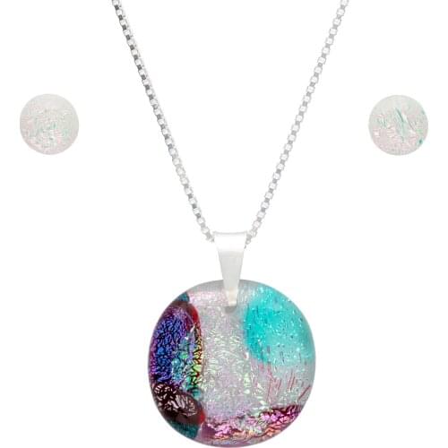 DARK DIAMOND®-Set of dichroic crystal and sterling silver 925in assorted colors. 100% handmade. Unique in Spain