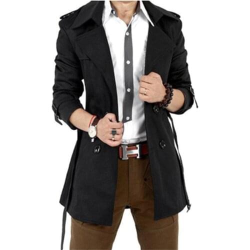 Spring and autumn thin mens windbreaker medium and long Korean version slim young students loose large overcoat coat mens fash