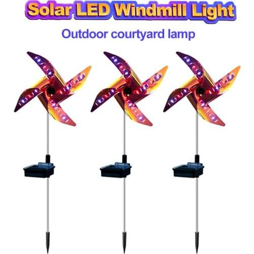 Garden Solar Windmill Light Outdoor 2pcs 32LED Outdoor Solar Ground Light Garden Lawn Street Waterproof LED Windmill Lamp