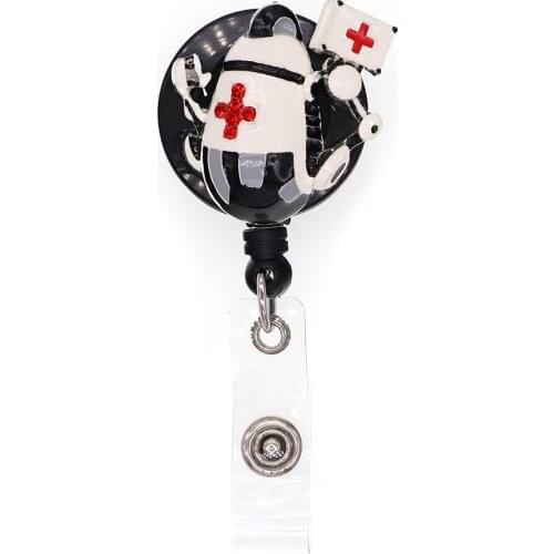 10pcs/lot New Design High Quality Medical Ambulance Robot Retractable Badge Holder Badge