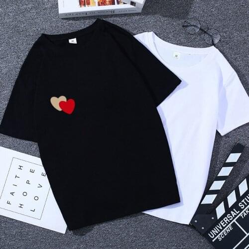 Women tops summer t shirt 2020 woman t-shirts o-neck short sleeve clothes for girl dropshipping tees black white shirts love