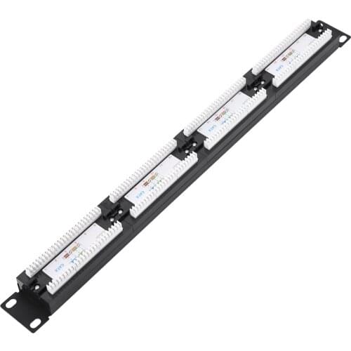 19Inch 24 Port Mountable Data Patch Panel High Speed CAT6 CAT-6 Network Cable Rack Office Computer Cables Connectors