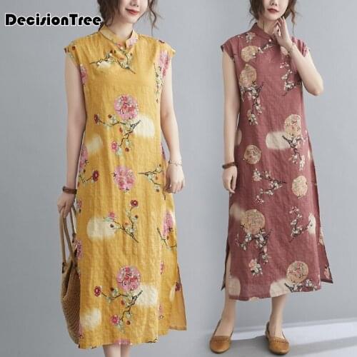 2021 chinese dress long style woman floral chinese traditional costumes qipao cheongsam split dress oriental satin dress