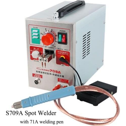 220V 1.5KW SUNKKO 709A Battery Spot Welding Station Welder with 71A Welder Pen for 18650 Battery Spot Welding Machine