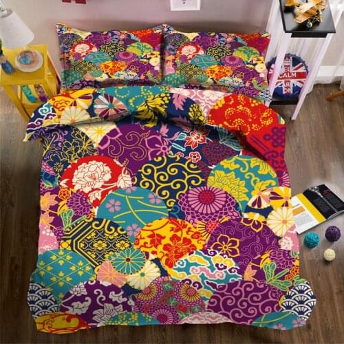 4/6pcs bedding set 3D Boho duvet cover set bedsheet pillowcase US size super King