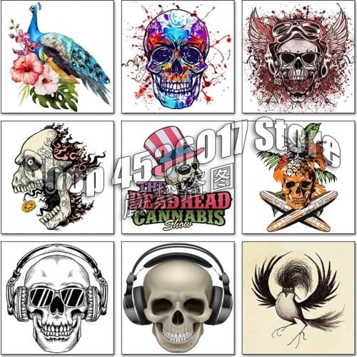 5d Diy Diamond Painting Cross Stitch Diamond Embroidery Cartoon Skull Mosaic Full Rhinestone Gifts Handmade Picture Wall Arts