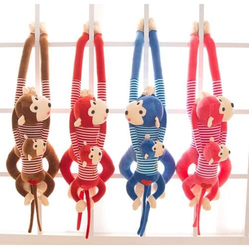 65-120cm Kawaii Long Arm Tail Monkey Stuffed Doll Plush Toys Curtains Baby Sleeping Appease Animal Doll Birthday Gifts 4 Colors