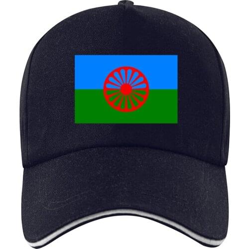Gypsy Flag Men Women Baseball Cap Trucker Hats Fashion Adjustable Cap Diy Text Photo Print Hat Customize Romani People Name Cap