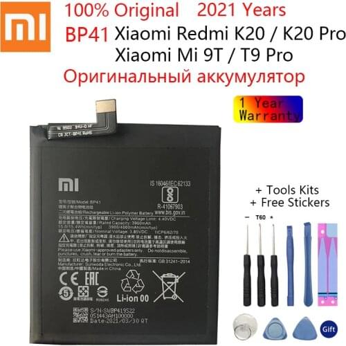 BP41 100% Original XIAO MI Phone Battery for Xiaomi Redmi K20 / Mi 9T Replacement Batteries Xiomi MI9T bateria 4000mAh
