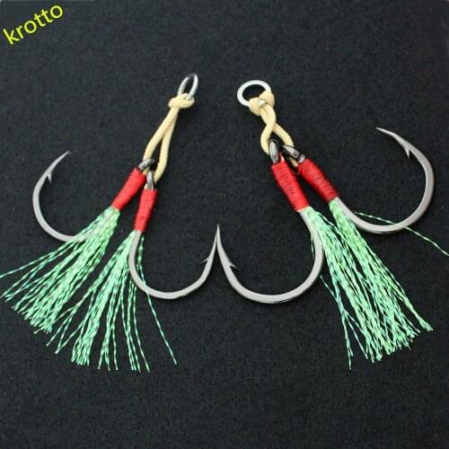 Double Hook Conical Tip For Big Fish Deep Sea The Boat Fished Carbon Steel Can Withstand 60kg Pull 6pcs/lot