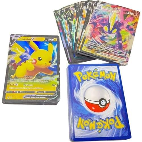 French Version 50Pcs Pokemon Card Featuring 30V 20VMAX No Repeat Battle Carte Trading Game Collection Shining Card Kid Gift