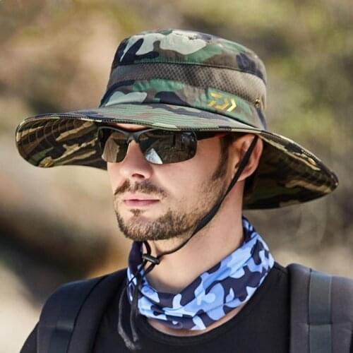 Summer Mens Camouflage Breathable Sunshade Outdoor Sports Sunscreen Fishing Caps Casual Climbing Fishing Hat Mesh