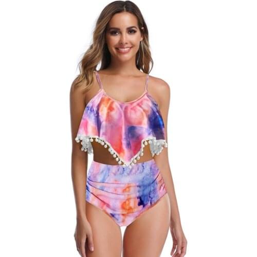 Swimsuit Sexy triangle micro bikini set Butterfly print swimwear women String solid halter bathing suit