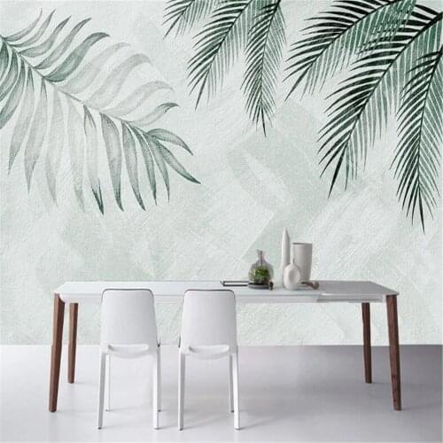 Milofi custom large mural wallpaper hand-painted branches and leaves decorative painting background wall