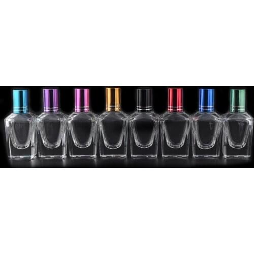 MUB - 15ml Mini Steel Ball Bottle Empty Refillable Roll On Bottle For Essential Oil Travel Transparent Glass Perfume Bottle