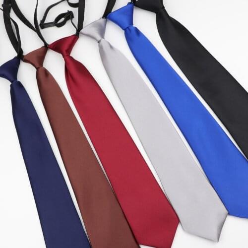 Mens Solid Color Lazy Slim Necktie Skinny Adjustable Tie Simplicity Elastic Band 7cm Width Mal Party Formal Designer Man Ties