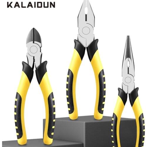 KALAIDUN Pliers Set Stripper Crimper Cutter Needle Nose Nipper Professional Tools Cable Stripping Crimping Pliers Hand Tools