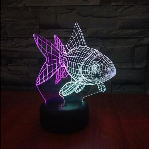 Goldfish 3d Visual Nightlight Creative Colorful Touch Charging Led Stereo Desk Lamp Gift Atmosphere Table Lamps For Living Room