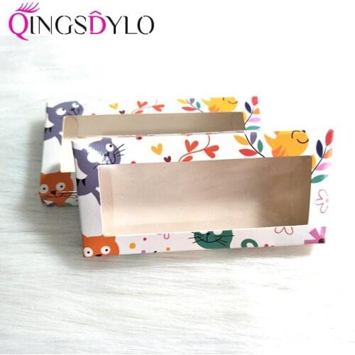 New Lashes Packaging without Logo Empty Boxes with Christmas Cartoon Design Eyelash Case for Full Strip Lashes