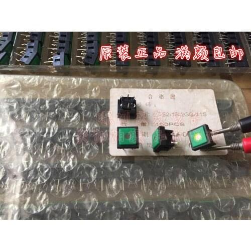 Original new 100% TS2-1B-2GG-11S light touch switch with light switch green light 10*10 key switch with cap