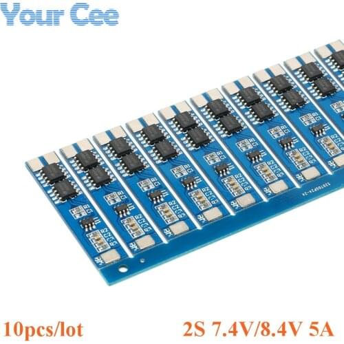 10pcs 2S 7.4V 5A Li-ion 18650 Lithium Battery Charger Protection Board BMS PCM 8.4V for li-ion Lipo Battery Cell Pack