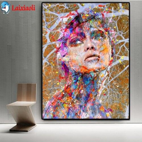 Full drill square round mosaic 5d diamond painting beautiful woman abstract diamond rhinestones diamond embroidery decoration