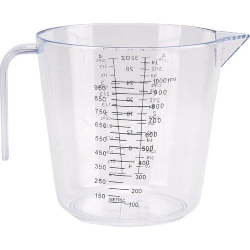 T84E Clear Plastic Measuring Cup with Scale Measurement Stackable Flour Sugar Water Measure Jug Kitchen Baking Cooking Tool