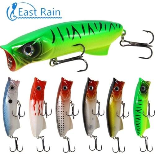 East Rain 8cm 11.3g 3pcs/lot Topwater Popper Fishing Lures hard bait fishing tackle Crankbait Wobblers Free shipping
