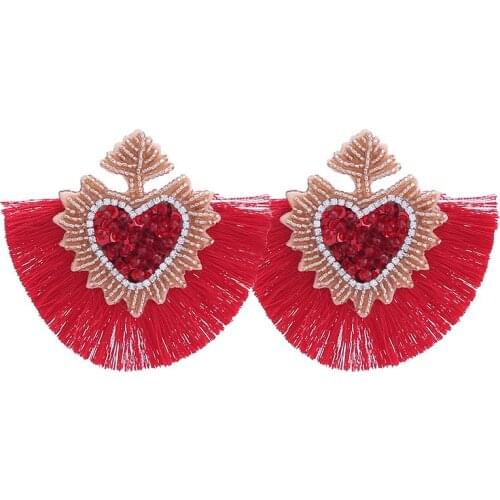 Sehuoran Brand Design Tassel Earrings For Women Beads Handmade Wedding Earrings Statement Fringe Drop Dangle Earrings Wholesale