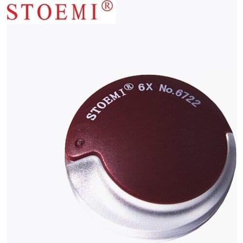 STOEMI 6X Mini Pocket Watch Folding Magnifier 6722 w/Leather Case Optical Tool for Watch Jeweler/ Detective magnifying glass