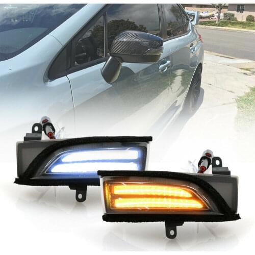 LED Dynamic Blinker Side Mirror Indicator Light For Subaru WRX STI Crosstrek Forester Outback Turn Signal Lamp Amber/White Smoke