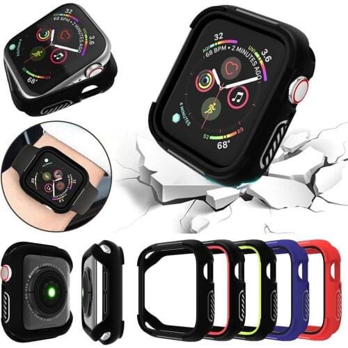 Protector Case for Apple Watch Band 44MM 40MM Frame Bumper Cover for iWatch Series 5 4 Sport Silicone Cases Watch Accessories