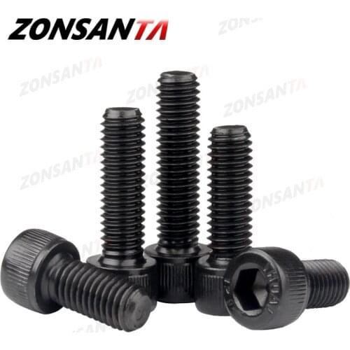 ZONSANTA M2 M3 M4 M5 M6 M8 Hex allen Socket Cap Head Screw Black grade 12.9 Metric Diy Screws Furniture Bolts Furniture ship car