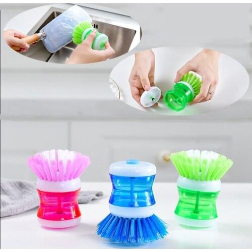 1Pcs Kitchen Brush Wash Pot Brush Cleaning Brush Washing Utensils Pot Dish Brush With Washing Up Liquid Household Cleaning