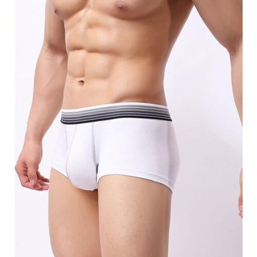 1Pcs High Quality Mens Boxer Shorts Underwear Solid Cotton Breathable Panties Man Sexy U Convex Boxers Cueca Hombre Underpants