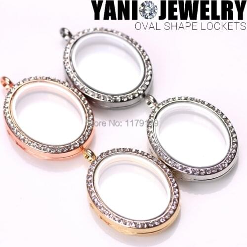 10pcs/lot Newest Oval Crystal Magnetic Memory Living Floating Locket DIY Handmade Pendant Accessories no chains