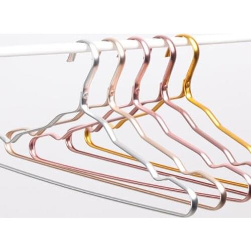 10 pcs/lot Aluminum Alloy Clothes Drying Rack Non-Slip Metal Coat Hangers Heavy Duty Clothing Hanging