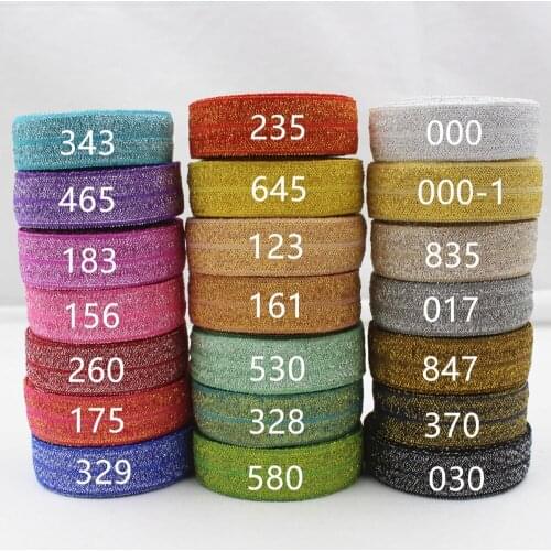 1684-7 , 16MM Rainbow glitter Fold Over Elastic ribbon , DIY handmade clothing accessories, headwear elastic band